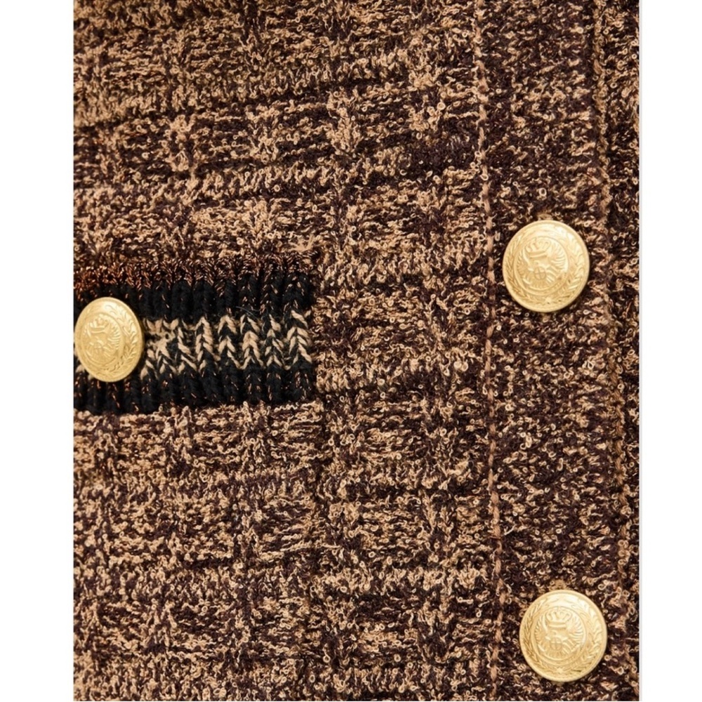 L'Agence Jenni Brown Puff Sleeve Cardigan - Picture 6 of 11